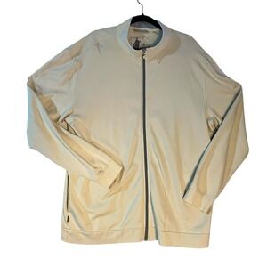 Linksoul John Ashworth Co Full Zip Jacket Mens‎ XXL Beige Cotton Golf Casual
